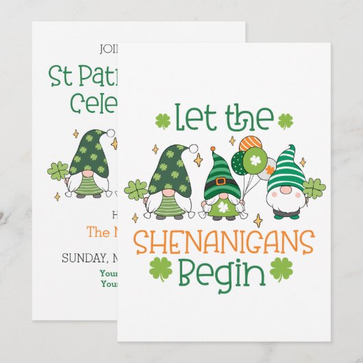 St Patricks Day Celebration Party Einladung (Vorne/Hinten)