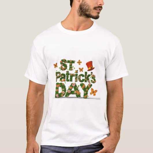 St. Patrick's Day Celebration with Floral Elegance T-Shirt (Vorderseite)