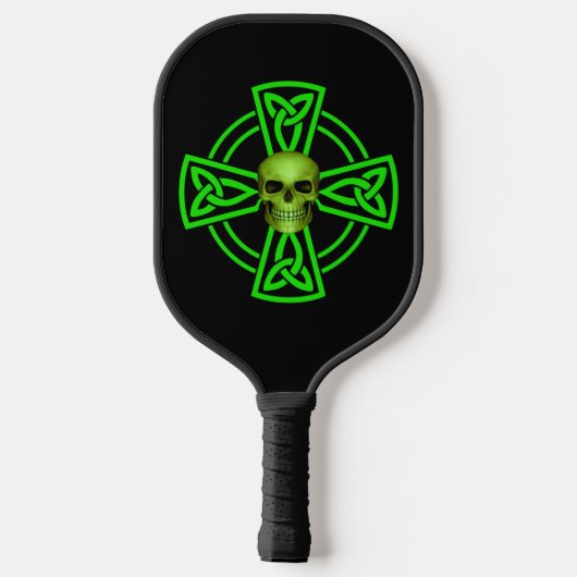 St. Patrick's Day Celtic Cross and Skull Pickleball Schläger (Rückseite)