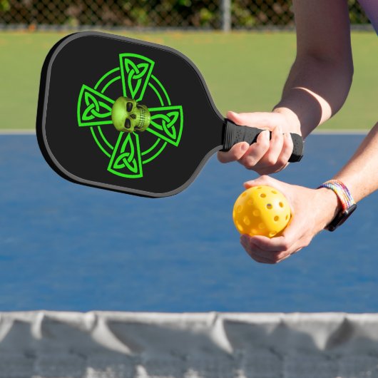 St. Patrick's Day Celtic Cross and Skull Pickleball Schläger (InSitu)