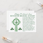 St. Patricks Day Celtic Cross Kleeblatts Karte (Vorderseite/Rückseite Beispiel)