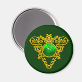 ST. PATRICK'S DAY CELTIC HEART Green Kleeblatt Magnet (Vorderseite/Rückseite)