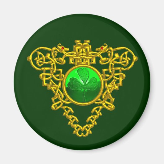 ST. PATRICK'S DAY CELTIC HEART Green Kleeblatt Magnet (Vorne)