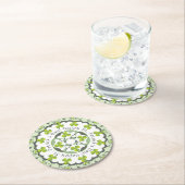 St. Patrick's Day Celtic Kleeblatt Clover Pattern Runder Pappuntersetzer (Vor Ort)