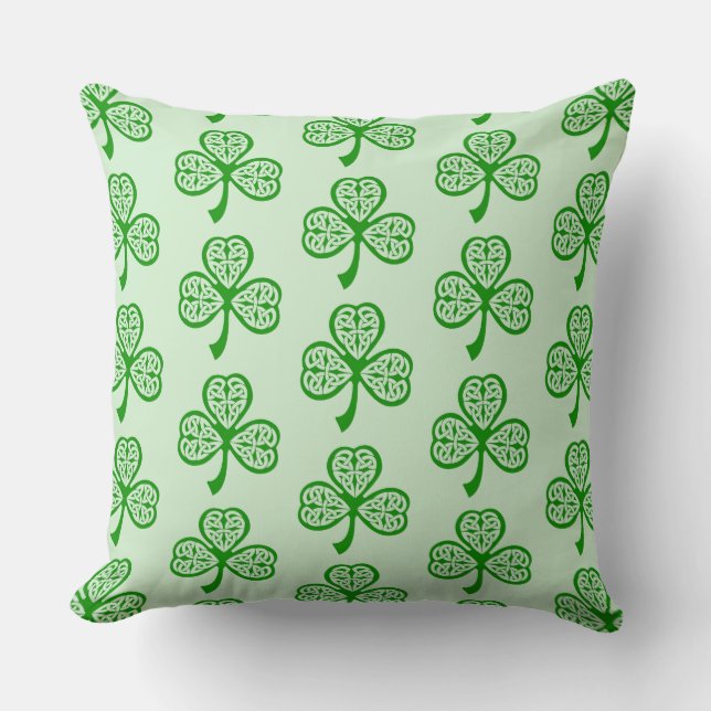 St. Patrick's Day Celtic Kleeblatts Throw Kissen (Vorderseite)