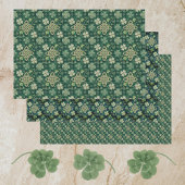 St Patrick's Day Celtic Knot 4 Leaf Clover Plaid Geschenkpapier Set