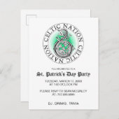 St Patricks Day Celtic Knot Einladungspostkarte (Vorne/Hinten)