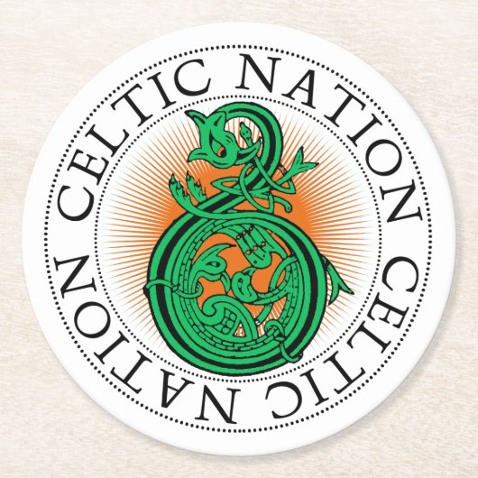 St Patricks Day Celtic Knot Party Runder Pappuntersetzer (Vorderseite)