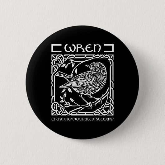 St Patricks Day Celtic Knot Zodiac Wren 10. Juni - Button (Vorderseite)