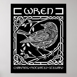St Patricks Day Celtic Knot Zodiac Wren 10. Juni - Poster