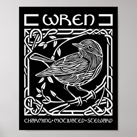 St Patricks Day Celtic Knot Zodiac Wren 10. Juni - Poster (Vorne)
