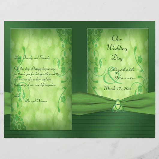 St. Patrick's Day Celtic Liebe Knot Wedding Progra (Vorderseite)