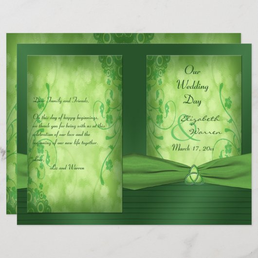 St. Patrick's Day Celtic Liebe Knot Wedding Progra (Vorne/Hinten)