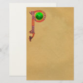 ST PATRICK'S DAY CELTIC P MONOGRAM MIT KLEEBLATT BRIEFPAPIER (Vorne/Hinten)