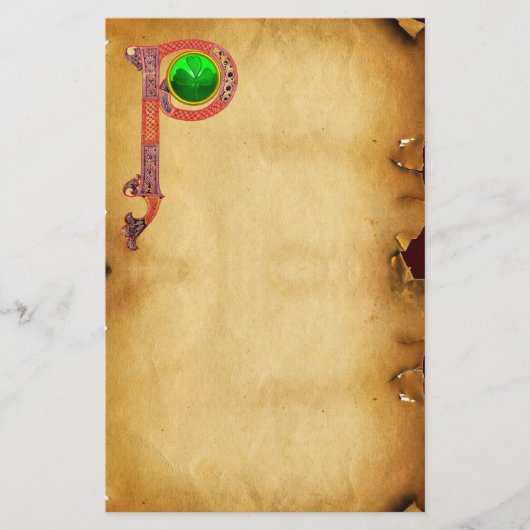 ST PATRICK'S DAY CELTIC P MONOGRAM MIT KLEEBLATT BRIEFPAPIER (Vorderseite)