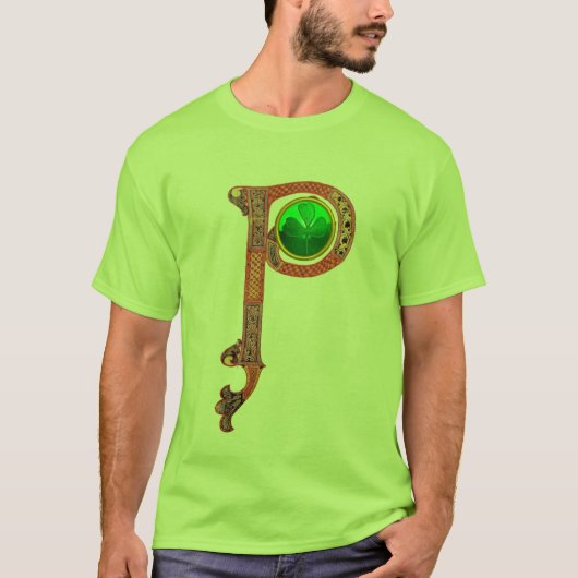 ST PATRICK'S DAY CELTIC P MONOGRAM MIT KLEEBLATT T-Shirt (Vorderseite)