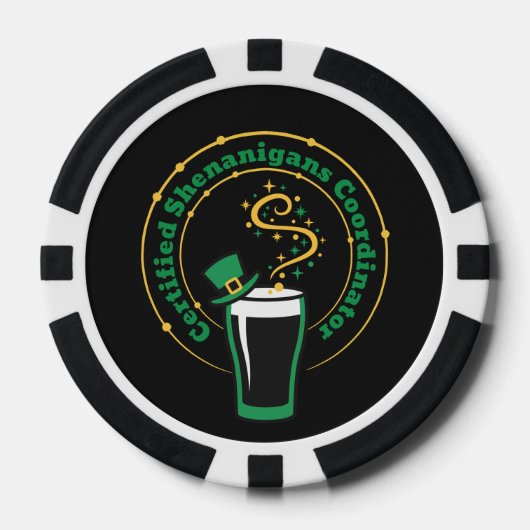 St Patricks Day Certified Shenanigans Luck Pokerchips (Vorderseite)