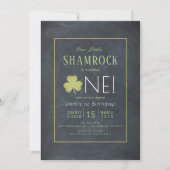 St. Patrick's Day Chalkboard Green 1. Geburtstag Einladung (Vorderseite)