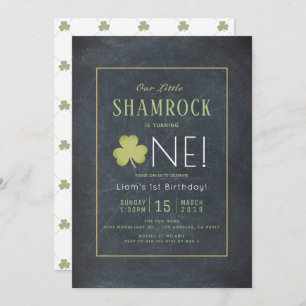 St. Patrick's Day Chalkboard Green 1. Geburtstag Einladung