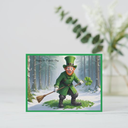 St. Patrick's Day Character Postkarte (Stehend Vorderseite)