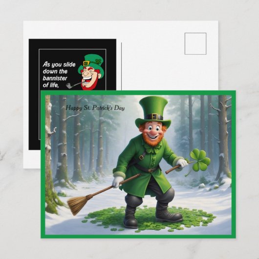 St. Patrick's Day Character Postkarte (Vorne/Hinten)