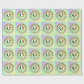 St. Patrick's Day Charm Niedliche Klee im Patch Geschenkpapier (Flach)