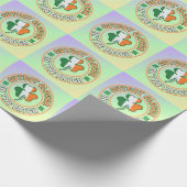 St. Patrick's Day Charm Niedliche Klee im Patch Geschenkpapier (Ecke)