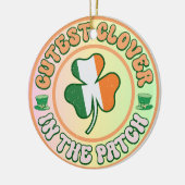 St. Patrick's Day Charm Niedliche Klee im Patch Keramik Ornament (Links)