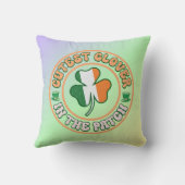 St. Patrick's Day Charm Niedliche Klee im Patch Kissen (Rückseite)