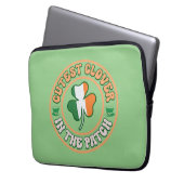 St. Patrick's Day Charm Niedliche Klee im Patch Laptopschutzhülle (Vorderseite Links)