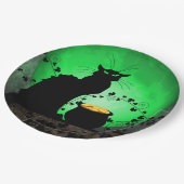 St. Patrick's Day Chat Noir Pappteller (Schrägansicht)
