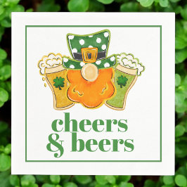 St Patrick's Day Cheers and Bers Leprechaun Party Serviette