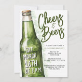 St Patricks Day Cheers and Biere Green Party Einladung (Vorderseite)