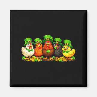 St patricks day chickens lucky shamrock chicken magnet