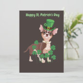 St Patrick's Day Chihuahua Welpenkarte Feiertagskarte (Stehend Vorderseite)
