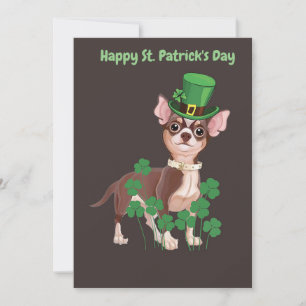 St Patrick's Day Chihuahua Welpenkarte Feiertagskarte