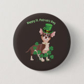 St. Patrick's Day Chihuahua Welpenknopf Button (Vorderseite)