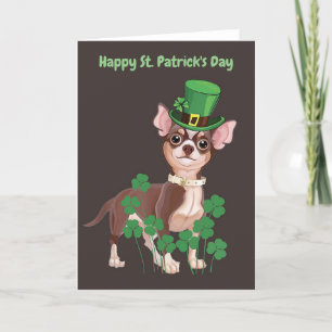 St. Patrick's Day Chihuahua Welpenreisekarte Feiertagskarte