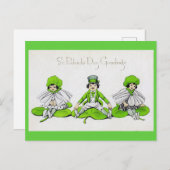 St. Patrick's Day Children, Vintag Postkarte (Vorne/Hinten)