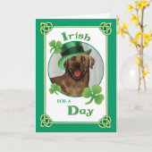 St. Patrick's Day Chocolate Labrador Karte (Gelbe Blume)