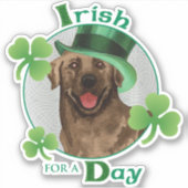 St. Patrick's Day Chocolate Labrador Vinyl Sticker (Vorderseite)
