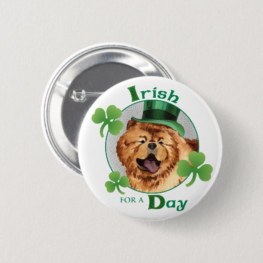 St. Patrick's Day Chow Button (Vorne & Hinten)
