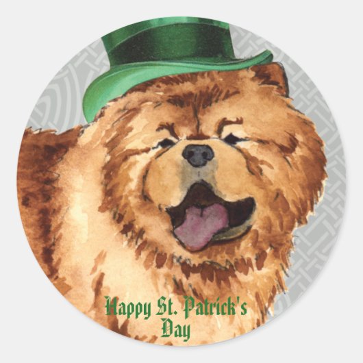 St. Patrick's Day Chow Classic Round Sticker (Vorderseite)