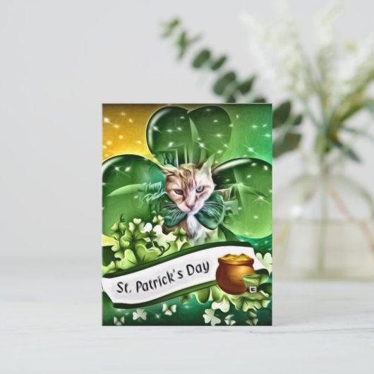St Patrick's Day Claude Postkarte (Stehend Vorderseite)