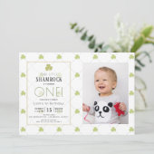 St. Patrick's Day Clean Green Foto1. Geburtstag Einladung (Stehend Vorderseite)