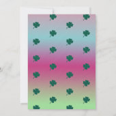 St. Patricks Day Clebration Kleeblatt Glitzer Einladung (Rückseite)