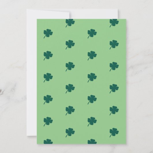 St. Patricks Day Clebration Kleeblatt Grüner Regen Einladung (Rückseite)