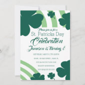 St. Patricks Day Clebration Kleeblatt Grüner Regen Einladung (Vorderseite)