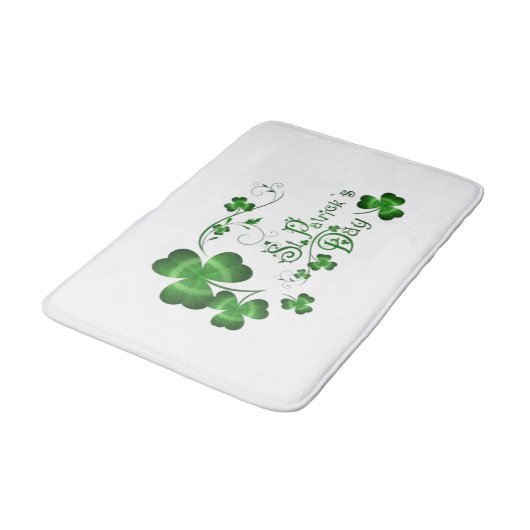 St Patricks Day Clover Badematte (Schrägansicht)