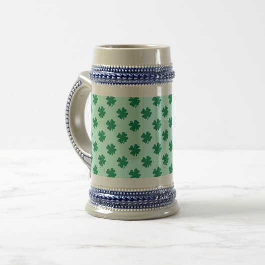 St. Patrick's Day Clover Blätter Pattern-54601 Bierglas (Vorderseite Links)